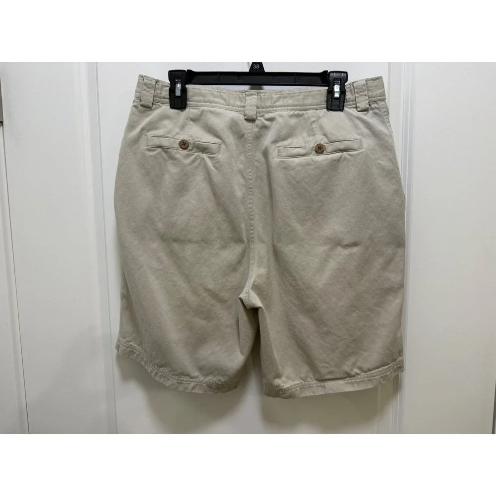 Tommy Bahama Relax Mens 34 Pleated Chino Shorts Khaki Tan Tencel Cotton Blend